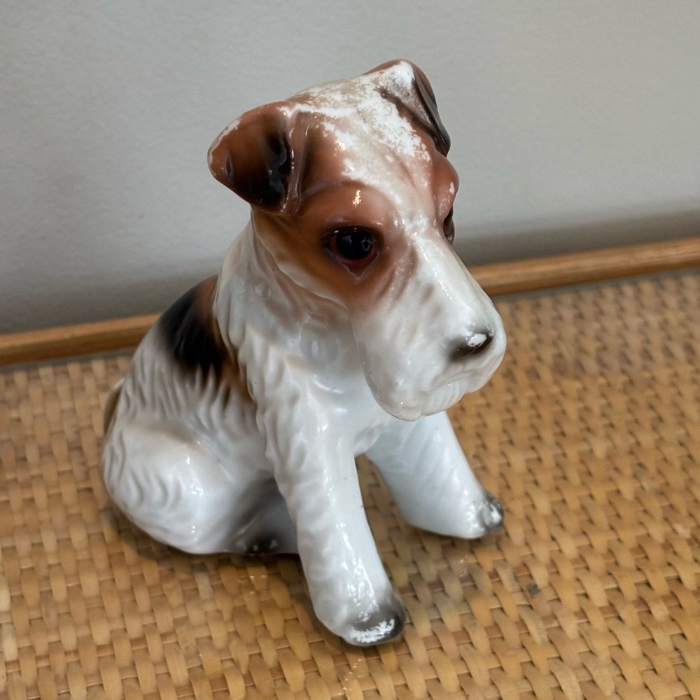 Rare Vintage Foreign Germany Terrier Porcelain Dog Figurine as new condition!